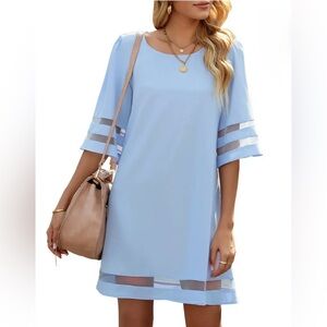 Elegant Blue Women's A-Line Dress